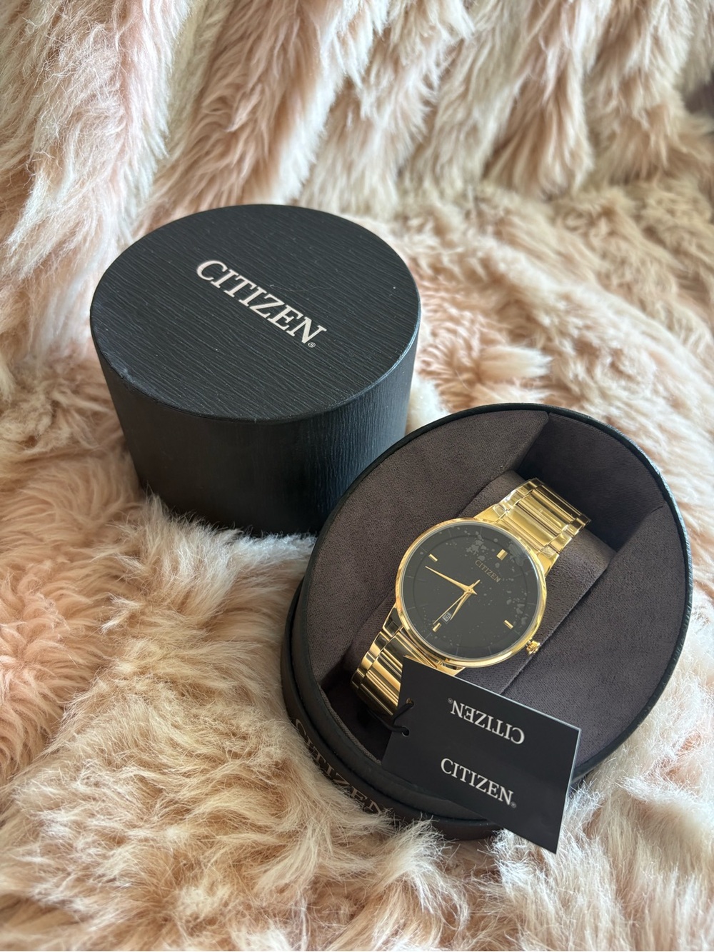 Citizen Gold and Black Women’s Minimalist Bracelet Watch